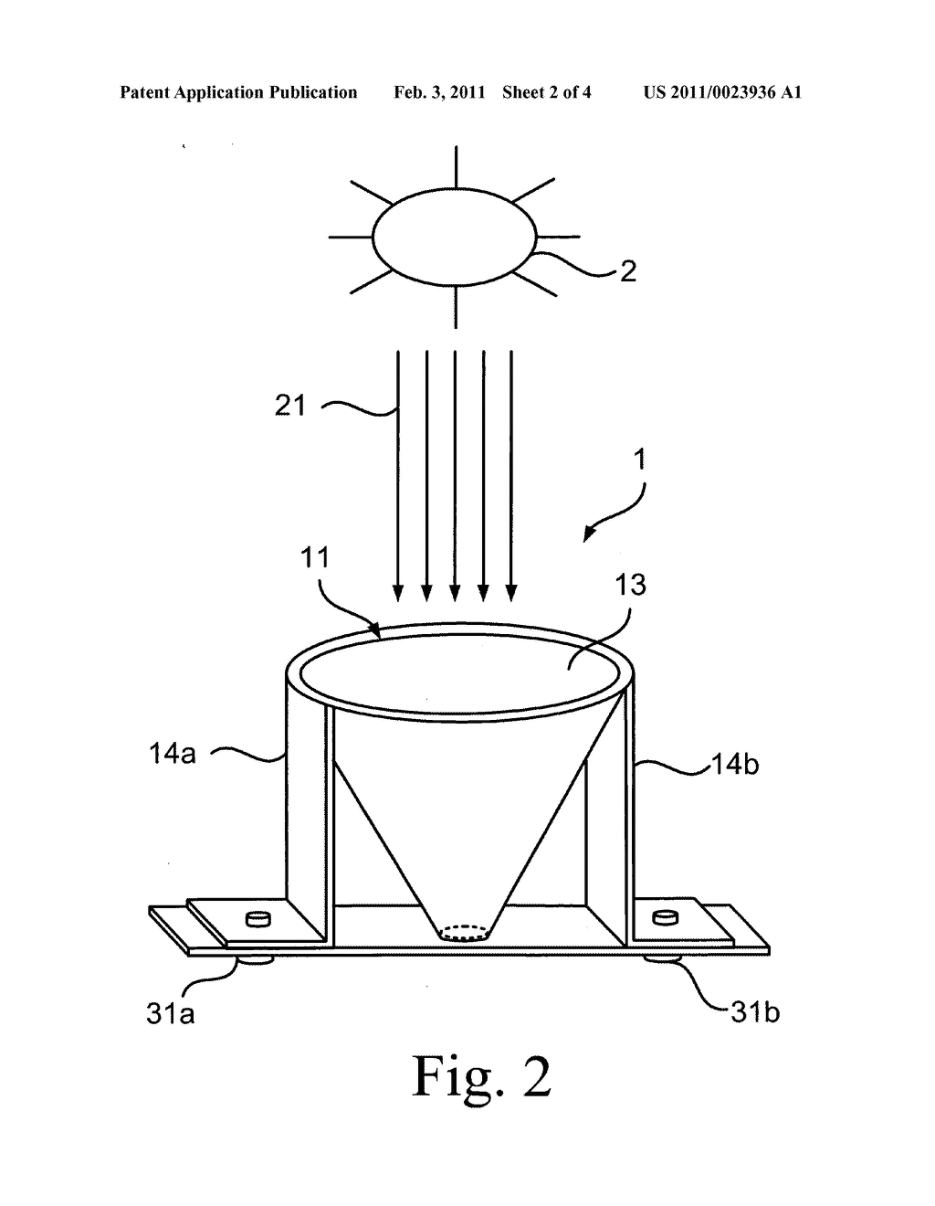 Concentrating unit of a photovoltaic apparatus - diagram, schematic, and image 03