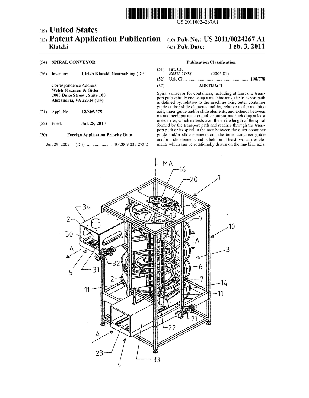 Spiral conveyor - diagram, schematic, and image 01