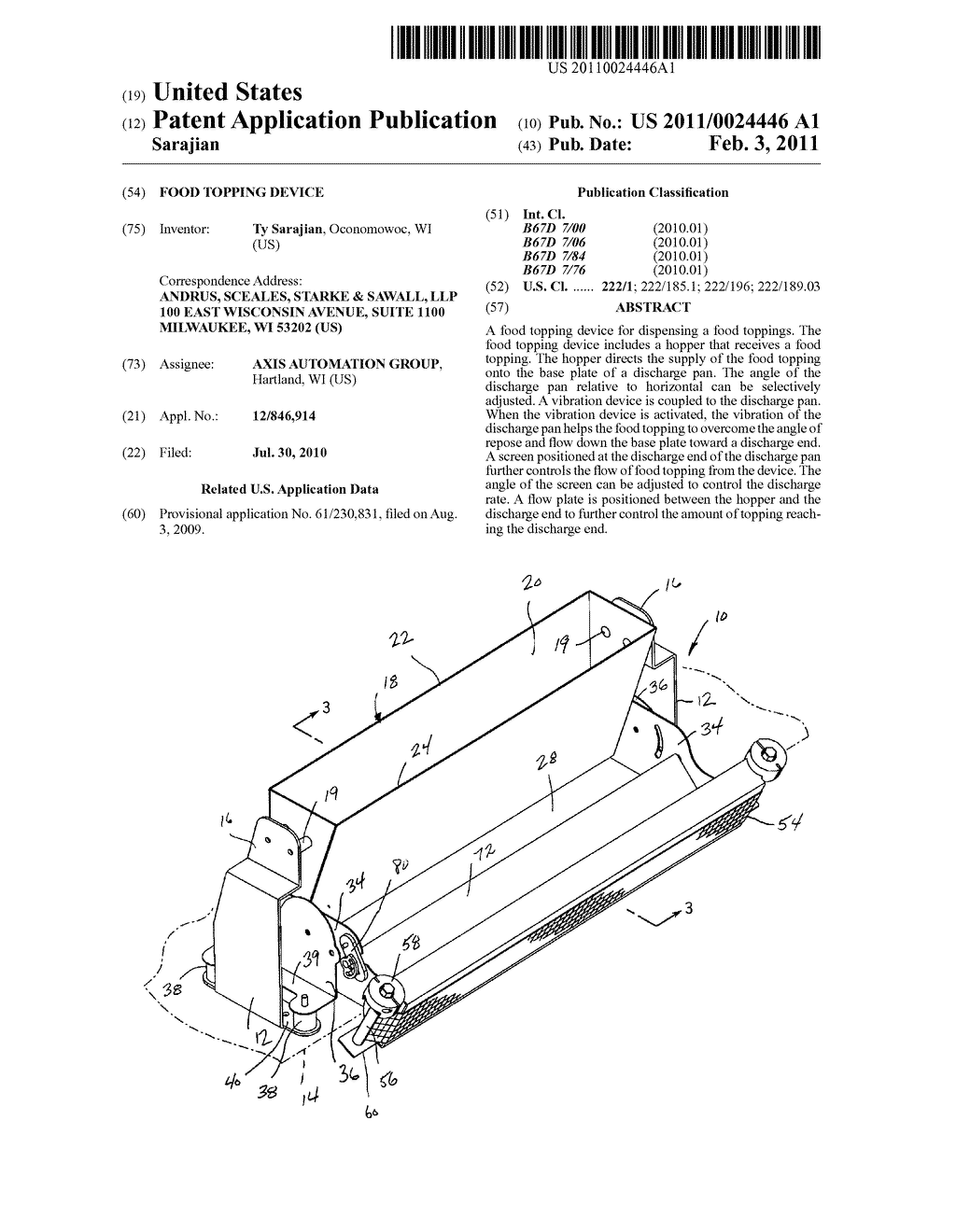 FOOD TOPPING DEVICE - diagram, schematic, and image 01