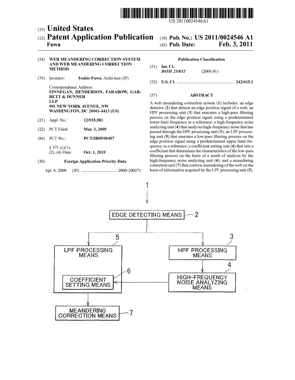 WEB MEANDERING CORRECTION SYSTEM AND WEB MEANDERING CORRECTION METHOD - diagram, schematic, and image 01