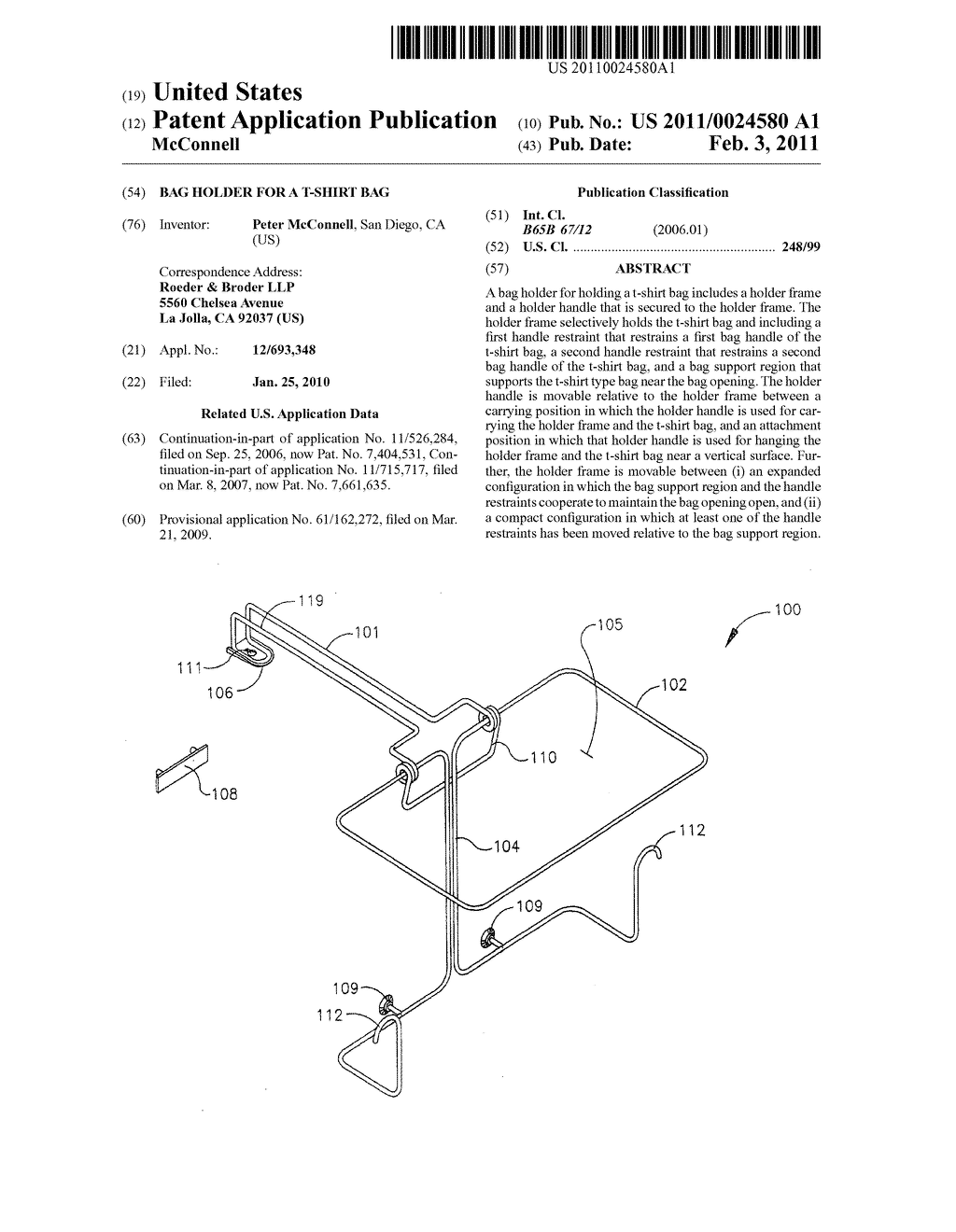 BAG HOLDER FOR A T-SHIRT BAG - diagram, schematic, and image 01