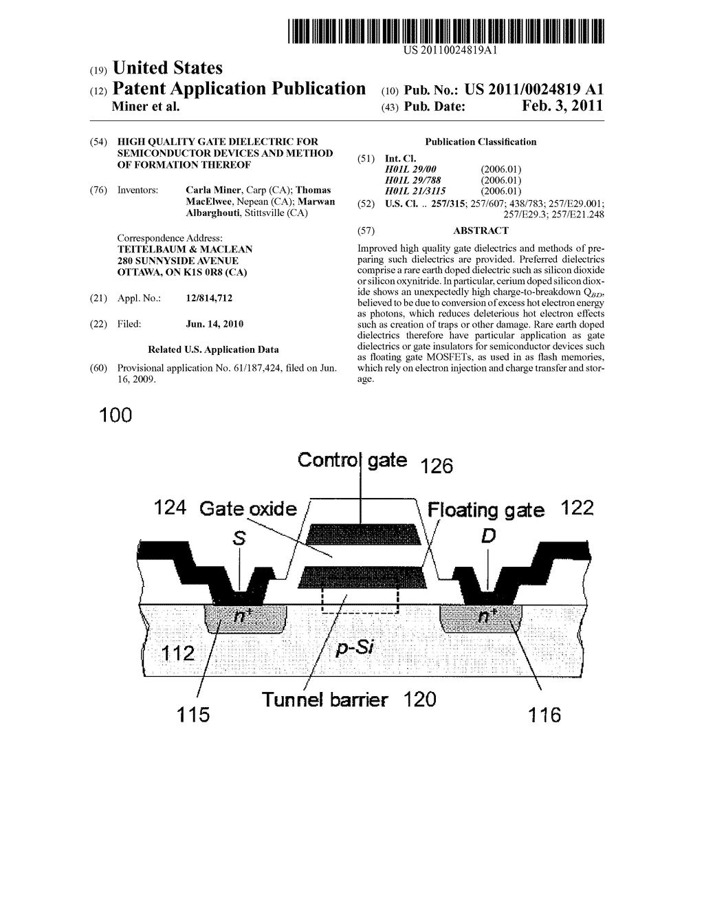 HIGH QUALITY GATE DIELECTRIC FOR SEMICONDUCTOR DEVICES AND METHOD OF FORMATION THEREOF - diagram, schematic, and image 01