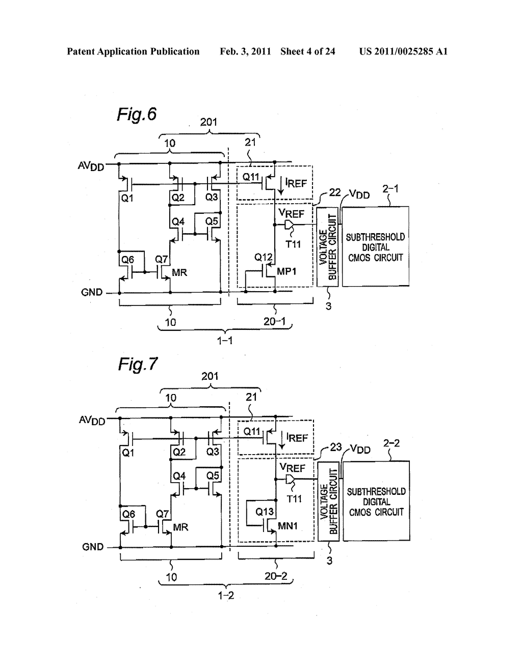 POWER SUPPLY VOLTAGE CONTROLLING CIRCUIT FOR USE IN SUBTHRESHOLD DIGITAL CMOS CIRCUIT INCLUDING MINUTE CURRENT GENERATOR AND CONTROLLED OUTPUT VOLTAGE GENERATOR CIRCUIT - diagram, schematic, and image 05