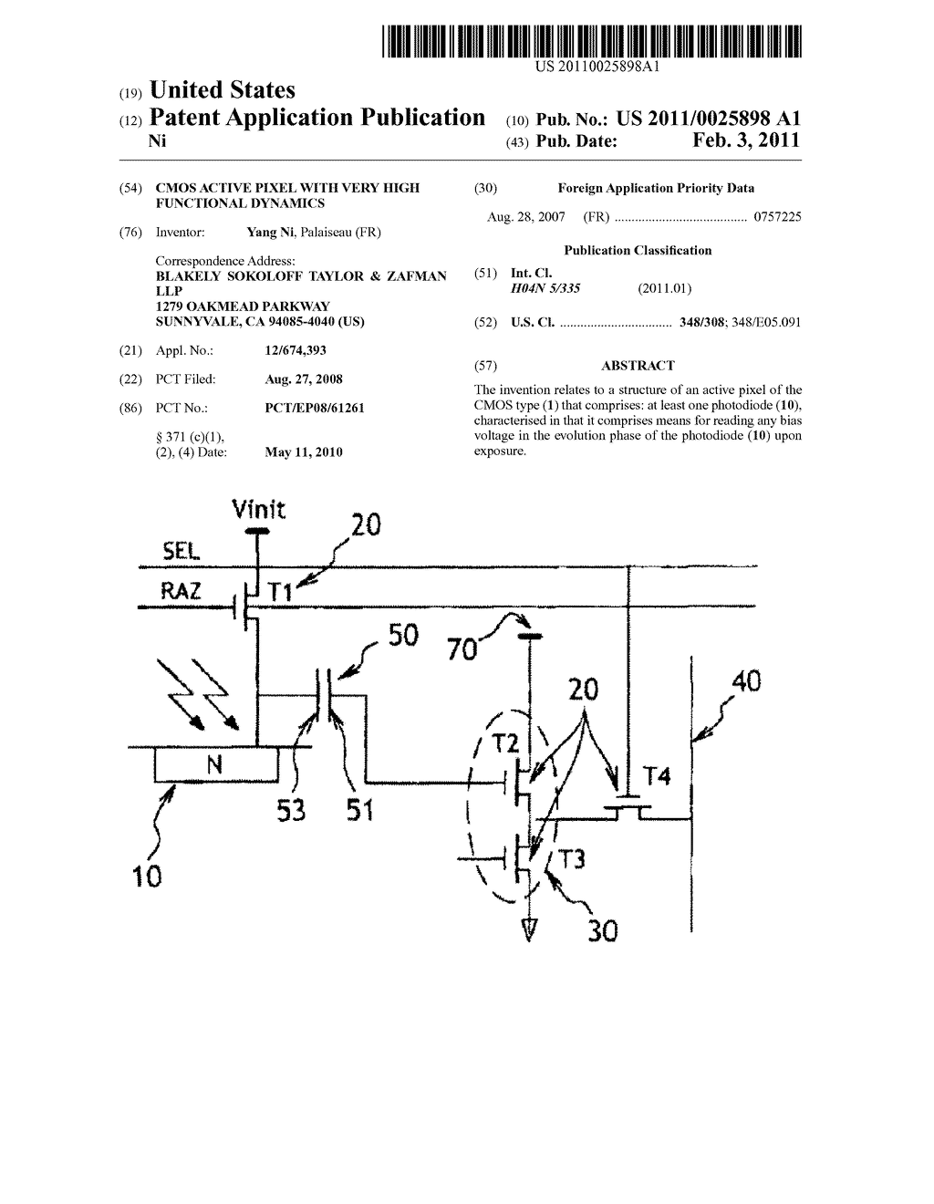 CMOS ACTIVE PIXEL WITH VERY HIGH FUNCTIONAL DYNAMICS - diagram, schematic, and image 01