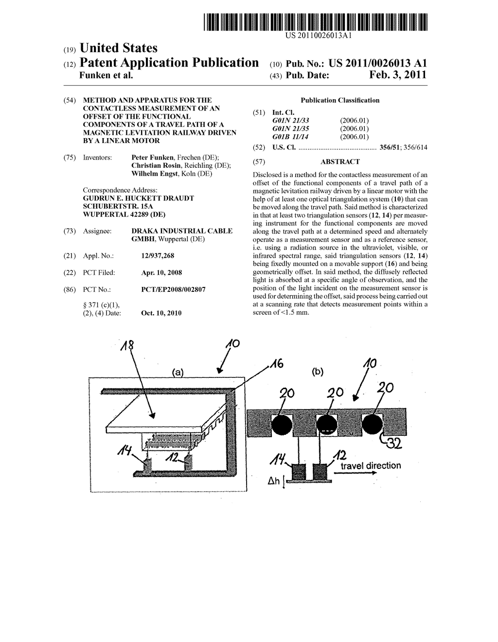 Method and Apparatus for the Contactless Measurement of an Offset of the Functional Components of a Travel Path of a Magnetic Levitation Railway Driven by a Linear Motor - diagram, schematic, and image 01