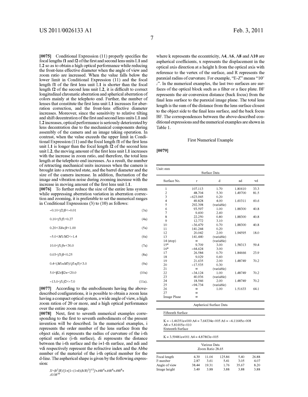 ZOOM LENS AND IMAGE PICKUP APPARATUS INCLUDING THE SAME - diagram, schematic, and image 37