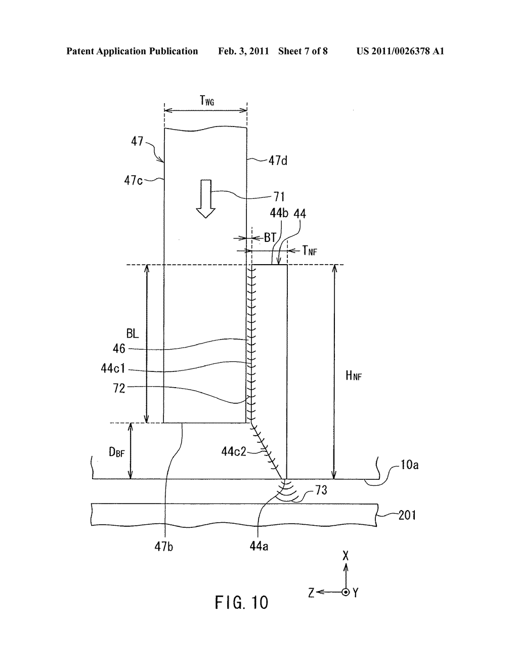 Heat-assisted magnetic recording head with laser diode - diagram, schematic, and image 08