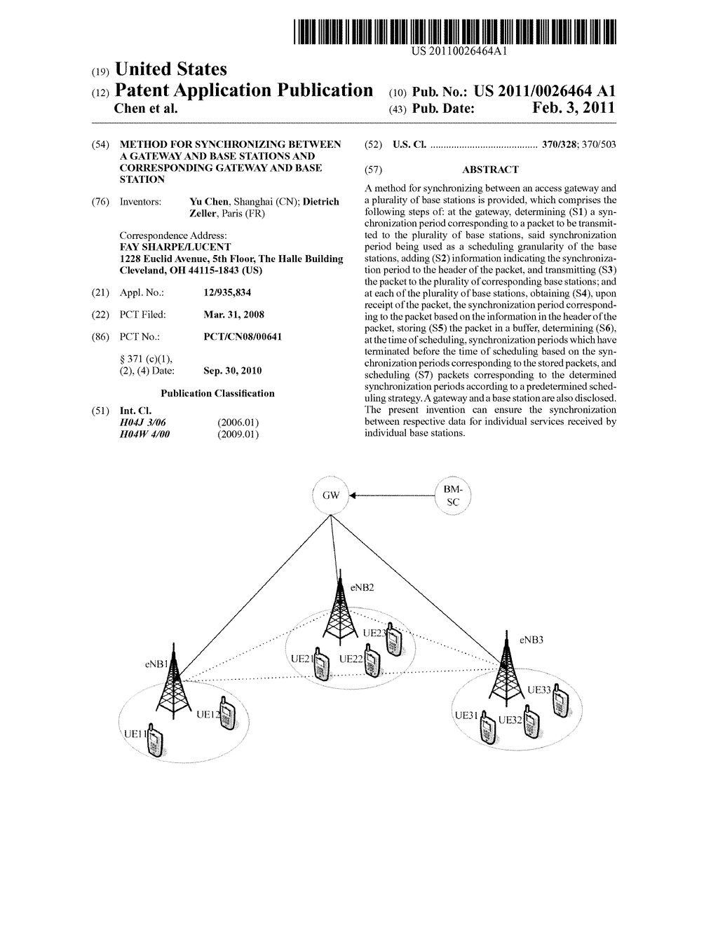 METHOD FOR SYNCHRONIZING BETWEEN A GATEWAY AND BASE STATIONS AND CORRESPONDING GATEWAY AND BASE STATION - diagram, schematic, and image 01