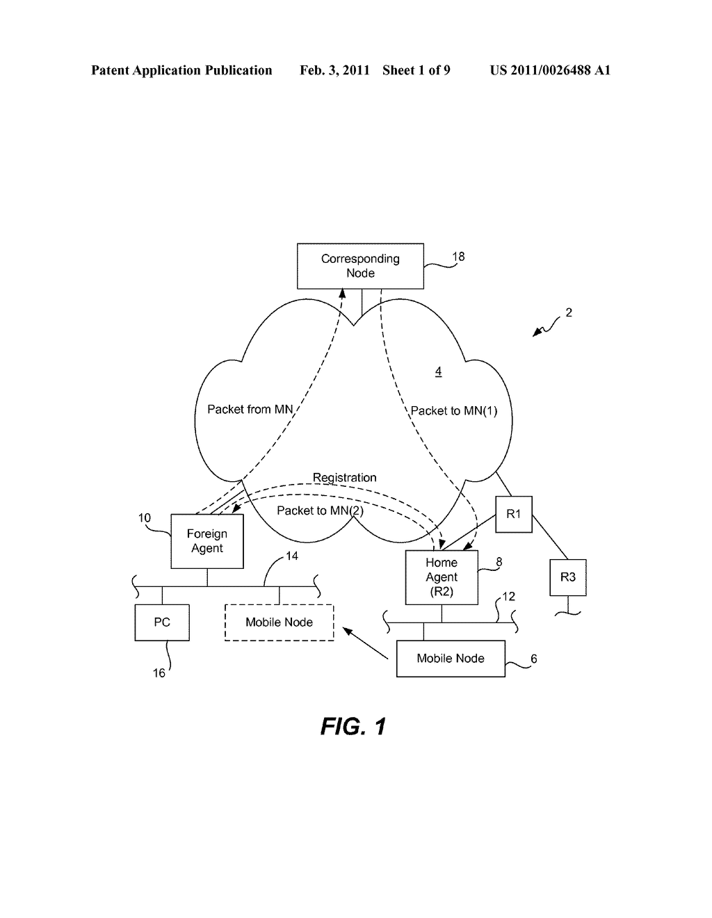 METHODS AND APPARATUS FOR ACHIEVING ROUTE OPTIMIZATION AND LOCATION PRIVACY IN AN IPV6 NETWORK - diagram, schematic, and image 02