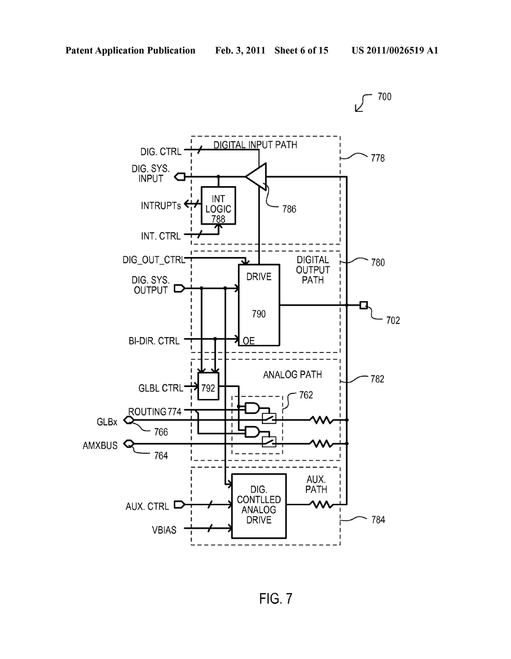 DYNAMICALLY RECONFIGURABLE ANALOG ROUTING CIRCUITS AND METHODS FOR SYSTEM ON A CHIP - diagram, schematic, and image 07