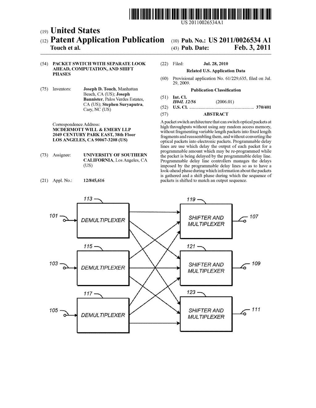 Packet Switch with Separate Look Ahead, Computation, and Shift Phases - diagram, schematic, and image 01