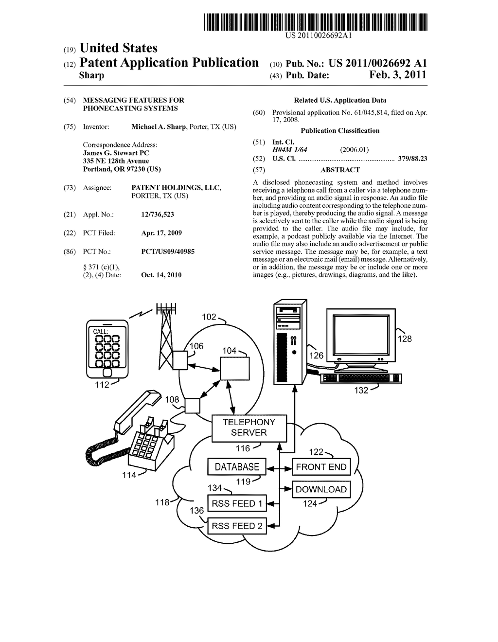 MESSAGING FEATURES FOR PHONECASTING SYSTEMS - diagram, schematic, and image 01