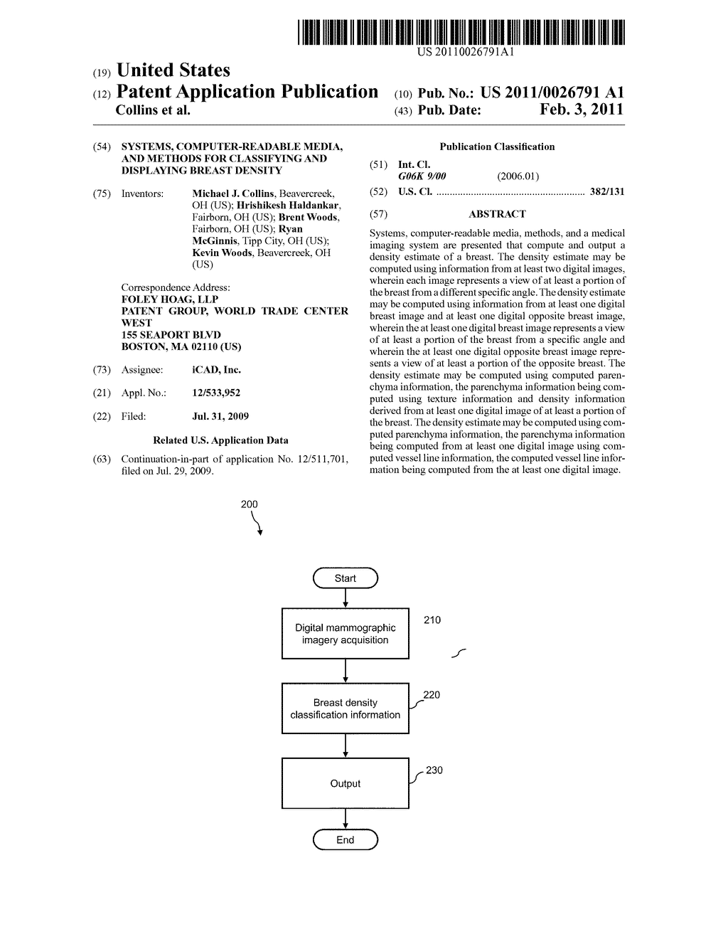 SYSTEMS, COMPUTER-READABLE MEDIA, AND METHODS FOR CLASSIFYING AND DISPLAYING BREAST DENSITY - diagram, schematic, and image 01