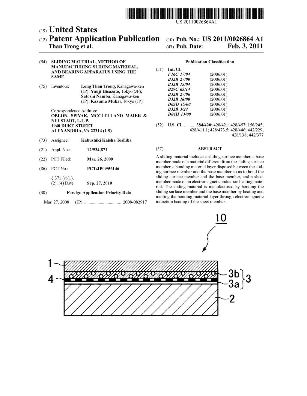 SLIDING MATERIAL, METHOD OF MANUFACTURING SLIDING MATERIAL, AND BEARING APPARATUS USING THE SAME - diagram, schematic, and image 01