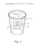 Drink container with a breath strip diagram and image