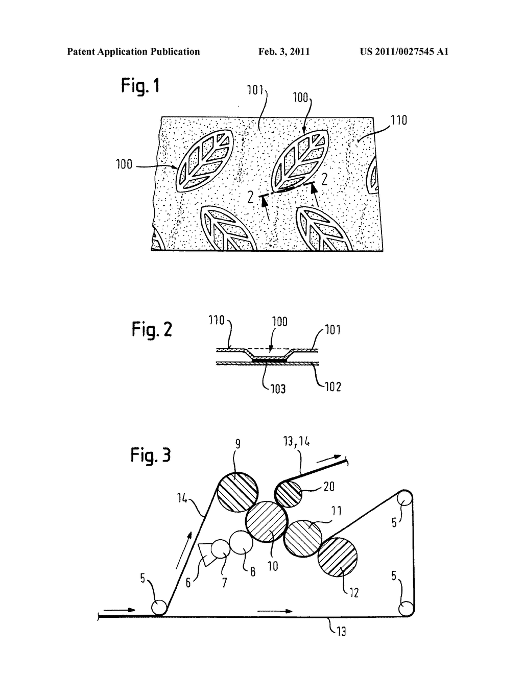 HYGIENE OR WIPING PRODUCT COMPRISING AT LEAST ONE PATTERNED PLY AND METHOD FOR PATTERNING THE PLY - diagram, schematic, and image 02