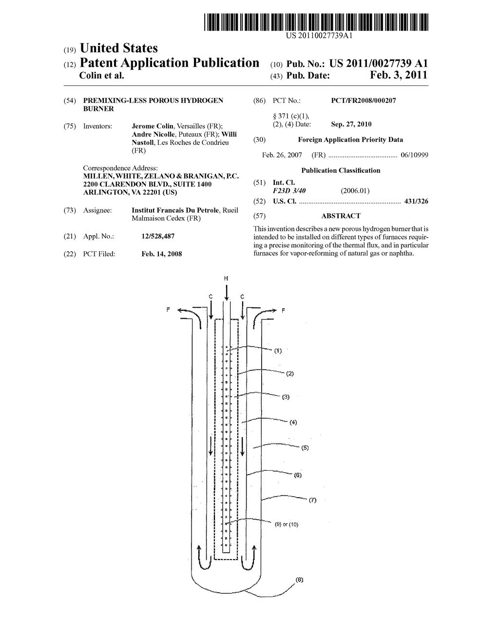 Premixing-Less Porous Hydrogen Burner - diagram, schematic, and image 01