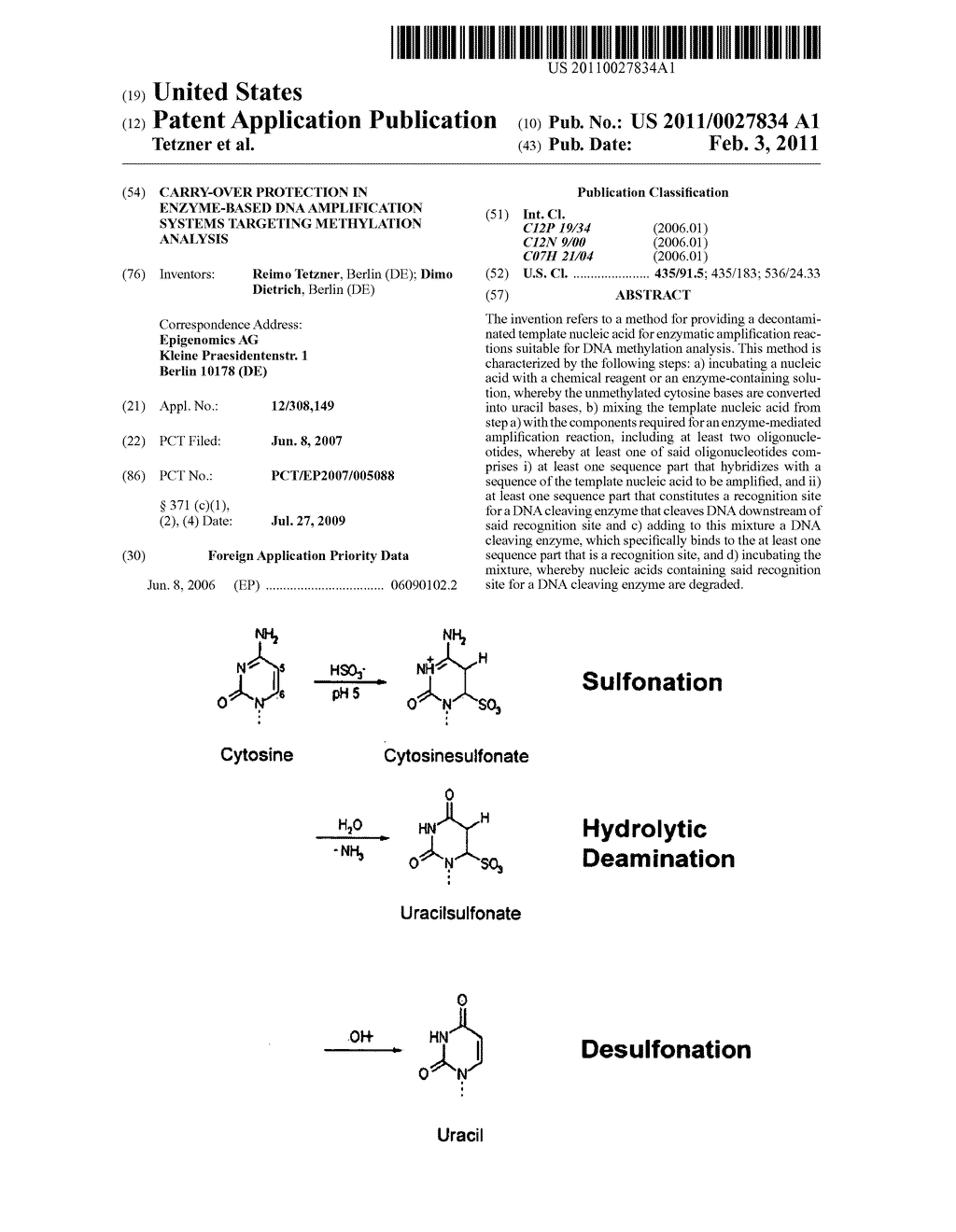 Carry-Over Protection in Enzyme-Based Dna Amplification Systems Targeting Methylation Analysis - diagram, schematic, and image 01