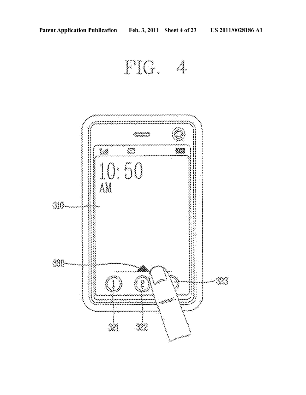 BOUNCING ANIMATION OF A LOCK MODE SCREEN IN A MOBILE COMMUNICATION TERMINAL - diagram, schematic, and image 05