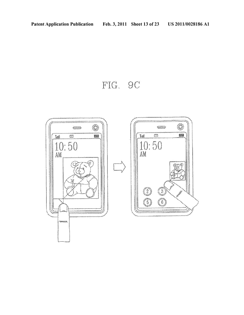 BOUNCING ANIMATION OF A LOCK MODE SCREEN IN A MOBILE COMMUNICATION TERMINAL - diagram, schematic, and image 14