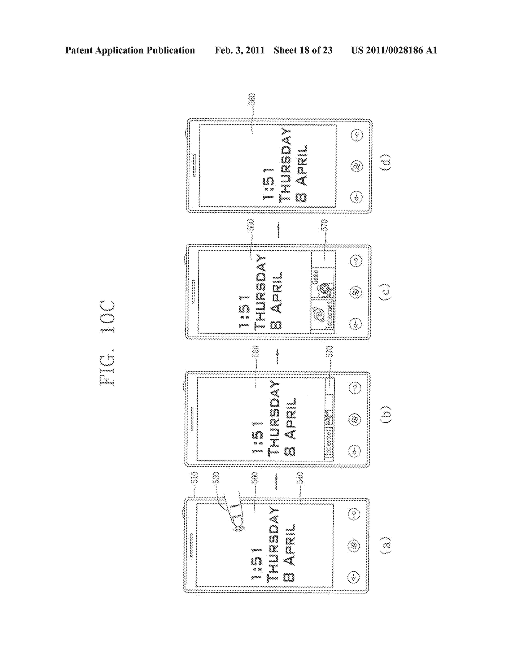 BOUNCING ANIMATION OF A LOCK MODE SCREEN IN A MOBILE COMMUNICATION TERMINAL - diagram, schematic, and image 19