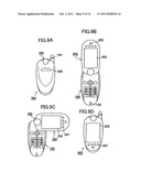 Foldable portable information terminal diagram and image