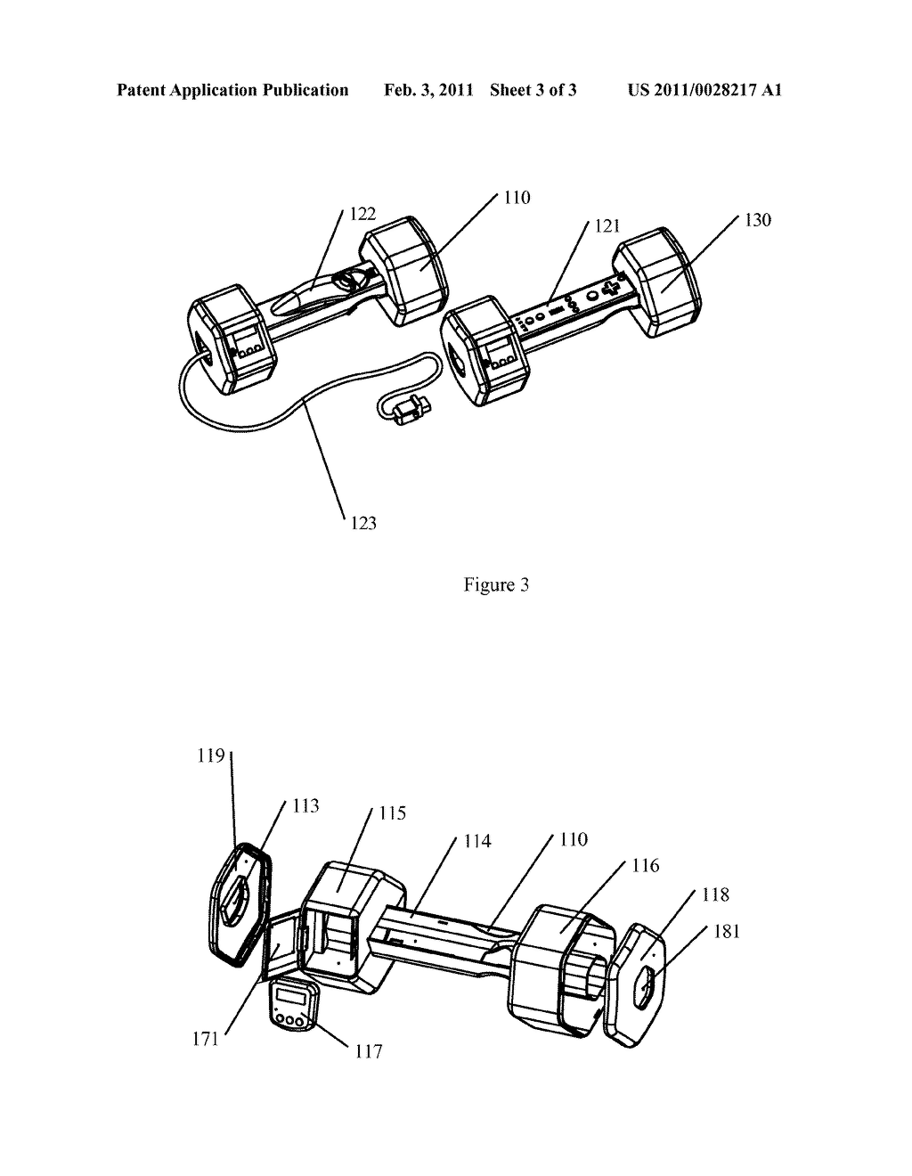 TV game dumbbell for fitness exercises - diagram, schematic, and image 04