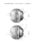 Stability Ball Control Device with Radial Control Surfaces of Increasing Widths diagram and image