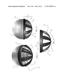 Stability Ball Control Device with Radial Control Surfaces of Increasing Widths diagram and image