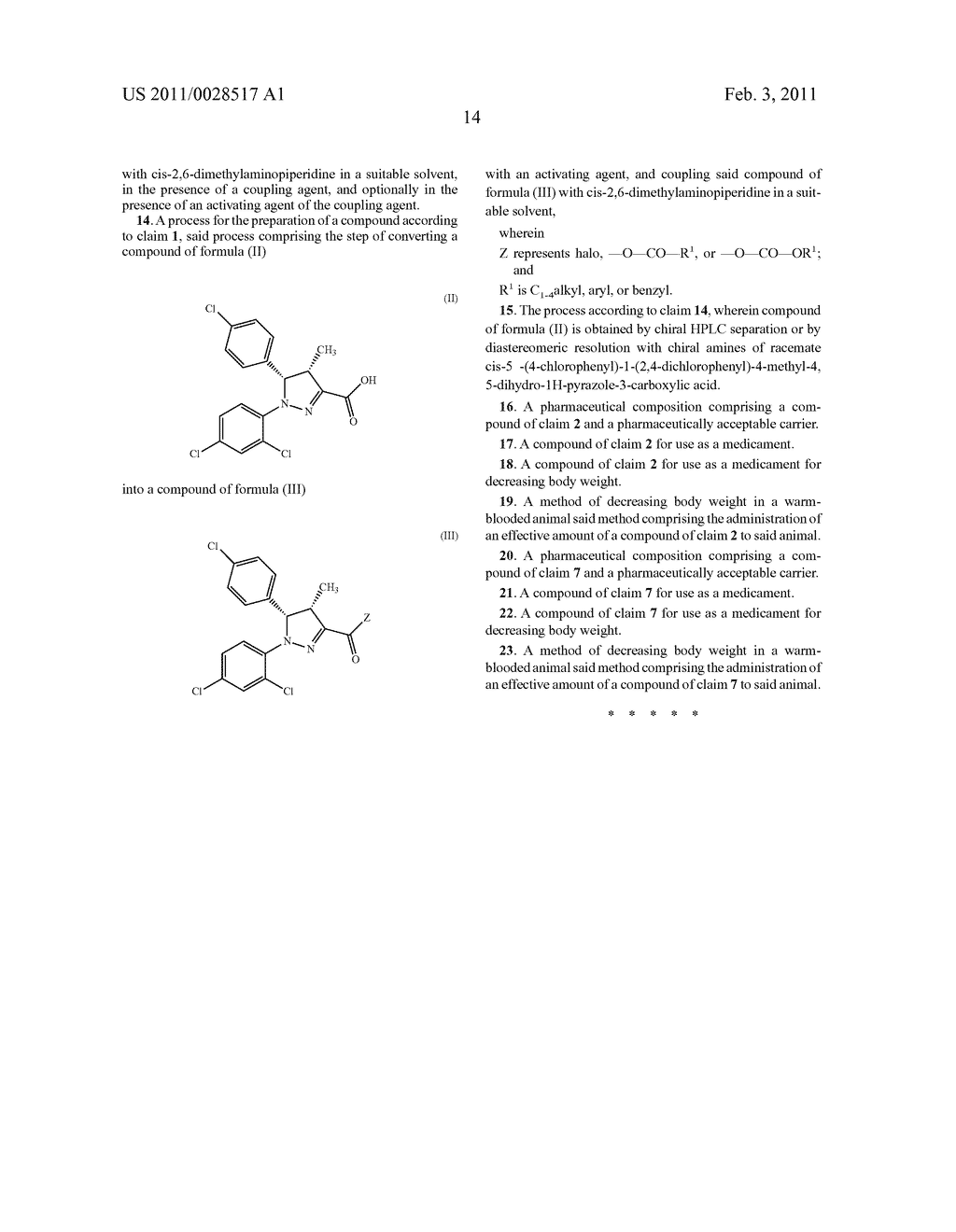 4-METHYL-4,5-DIHYDRO-1H-PYRAZOLE-3-CARBOXAMIDE USEFUL AS A CANNABINOID CB1 NEUTRAL ANTAGONIST - diagram, schematic, and image 22