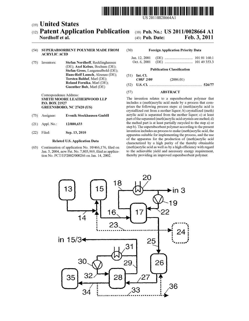 SUPERABSORBENT POLYMER MADE FROM ACRYLIC ACID - diagram, schematic, and image 01