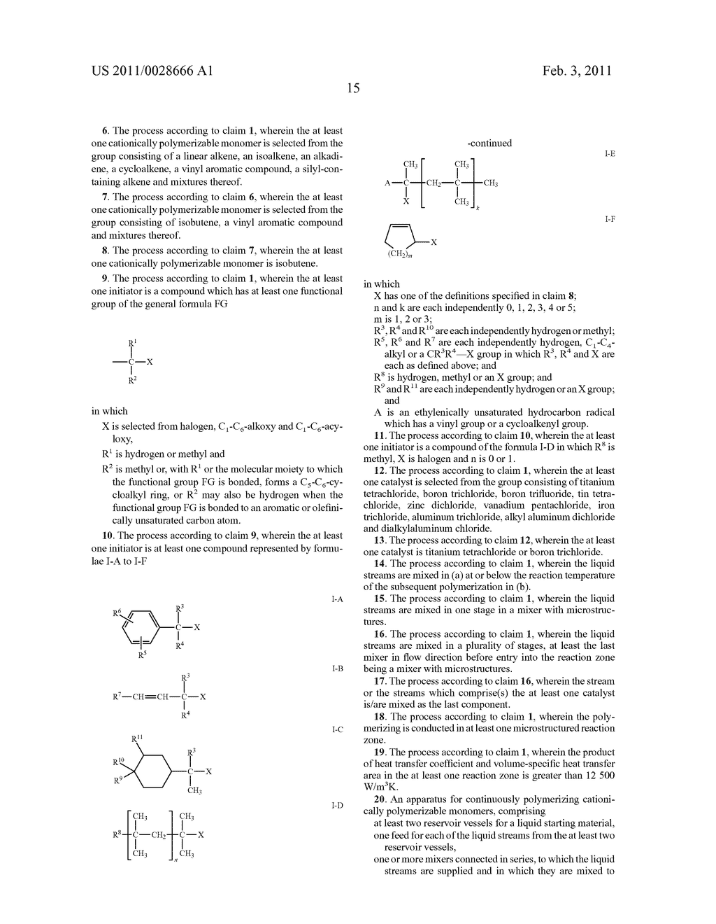 PROCESS AND APPARATUS FOR CONTINUOUSLY POLYMERIZING CATIONICALLY POLYMERIZABLE MONOMERS - diagram, schematic, and image 17