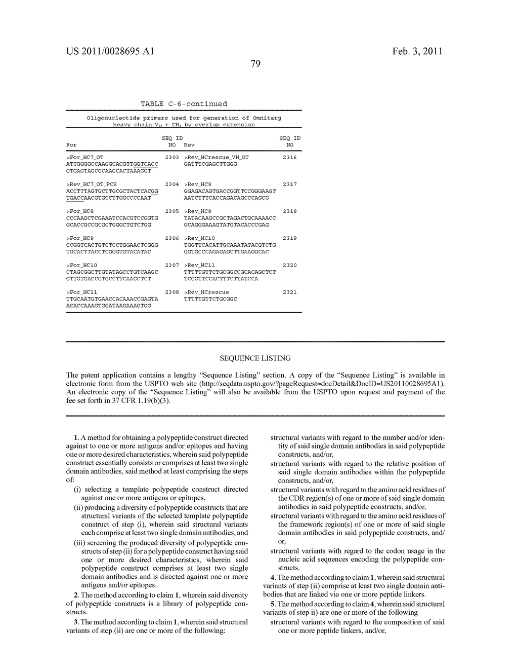 METHOD FOR OBTAINING POLYPEPTIDE CONSTRUCTS COMPRISING TWO OR MORE SINGLE DOMAIN ANTIBODIES - diagram, schematic, and image 125