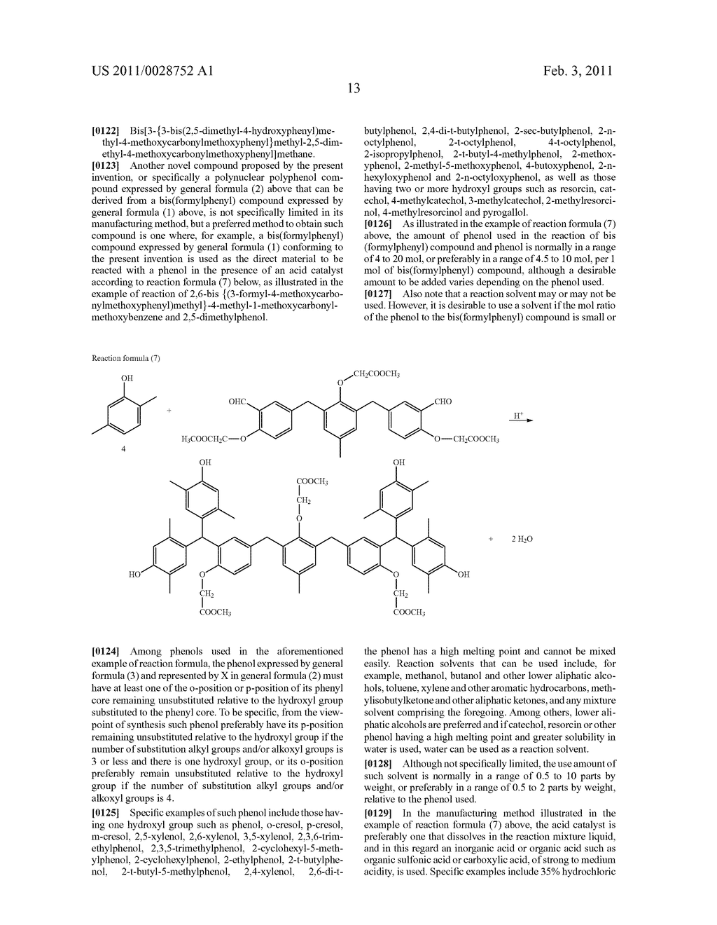 NOVEL BIS(FORMYLPHENYL) COMPOUND AND NOVEL POLYNUCLEAR POLYPHENOL COMPOUND DERIVED FROM THE SAME - diagram, schematic, and image 14