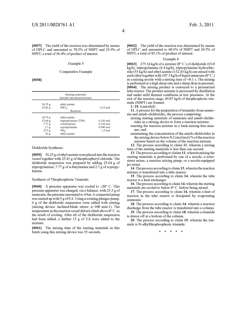 PROCESS FOR THE PREPARATION OF TRIAMIDES FROM AMMONIA AND AMIDODICHLORIDES - diagram, schematic, and image 05