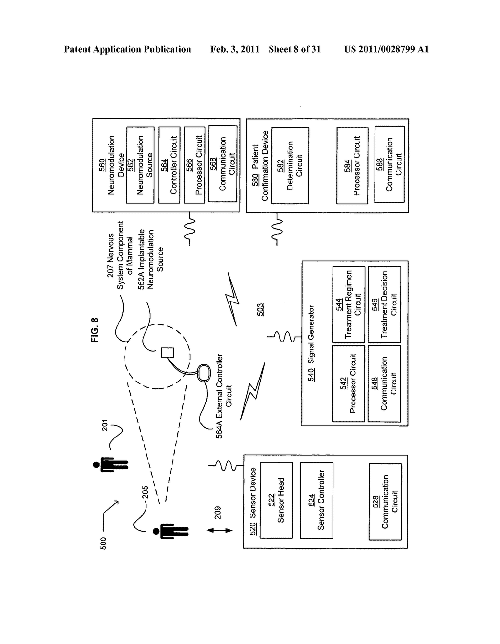 Broadcasting a signal indicative of a disease, disorder, or symptom determined in response to contactlessly acquired information - diagram, schematic, and image 09