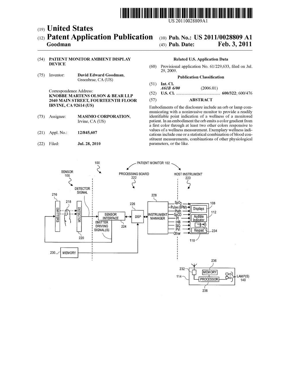 PATIENT MONITOR AMBIENT DISPLAY DEVICE - diagram, schematic, and image 01