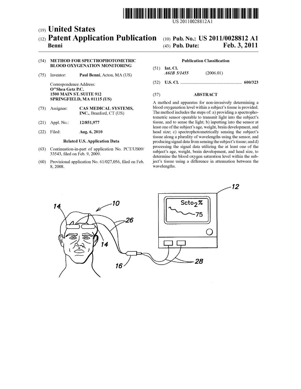 METHOD FOR SPECTROPHOTOMETRIC BLOOD OXYGENATION MONITORING - diagram, schematic, and image 01