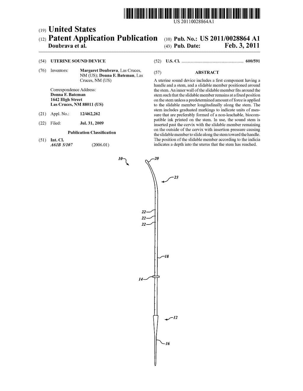 Uterine sound device - diagram, schematic, and image 01