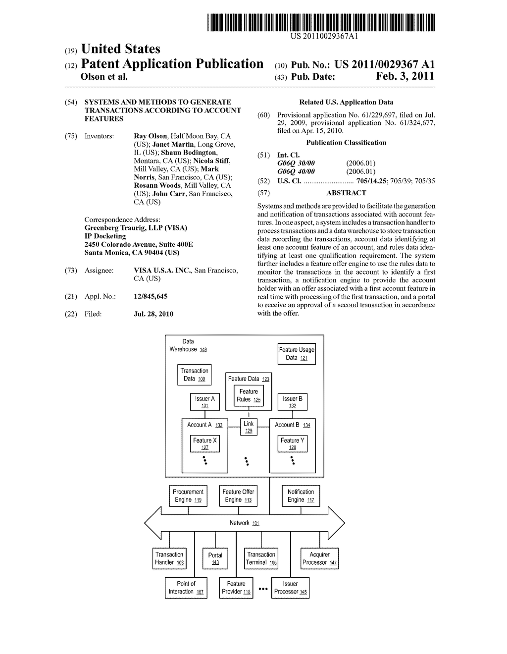 Systems and Methods to Generate Transactions According to Account Features - diagram, schematic, and image 01