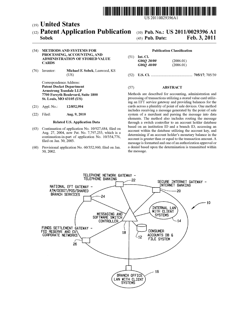 METHODS AND SYSTEMS FOR PROCESSING, ACCOUNTING, AND ADMINISTRATION OF STORED VALUE CARDS - diagram, schematic, and image 01