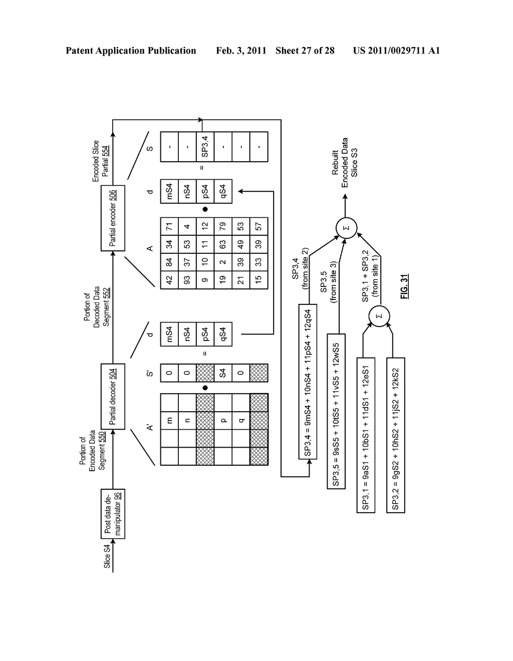 METHOD AND APPARATUS FOR SLICE PARTIAL REBUILDING IN A DISPERSED STORAGE NETWORK - diagram, schematic, and image 28