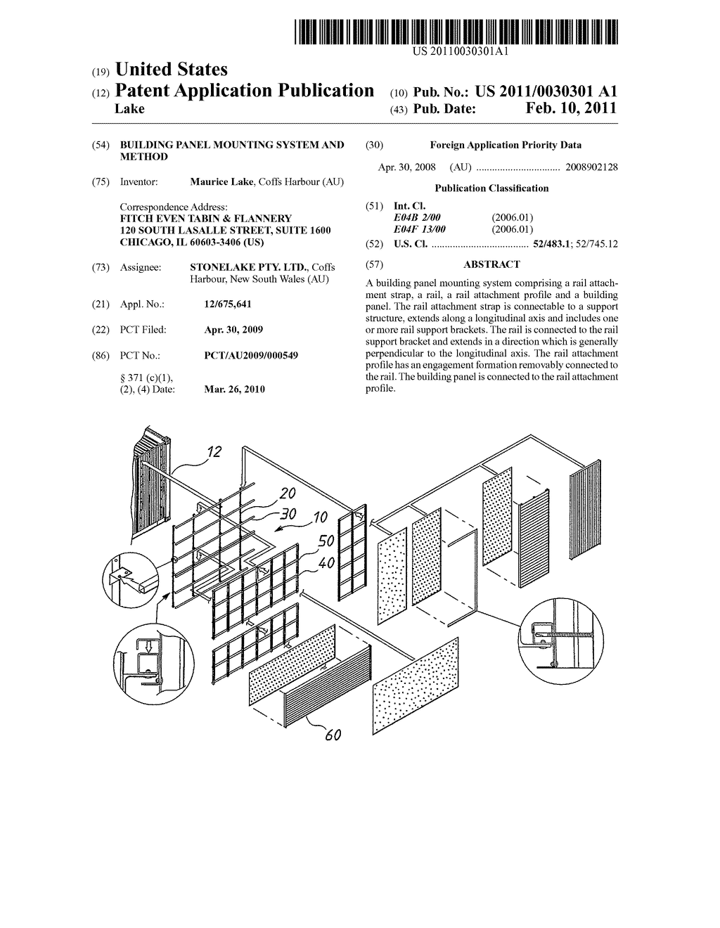 Building Panel Mounting System and Method - diagram, schematic, and image 01