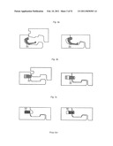 MECHANICAL LOCKING OF FLOOR PANELS, METHODS TO INSTALL AND UNINSTALL PANELS, A METHOD AND AN EQUIPEMENT TO PRODUCE THE LOCKING SYSTEM, A METHOD TO CONNECT A DISPLACEABLE TONGUE TO A PANEL AND A TONGUE BLANK diagram and image