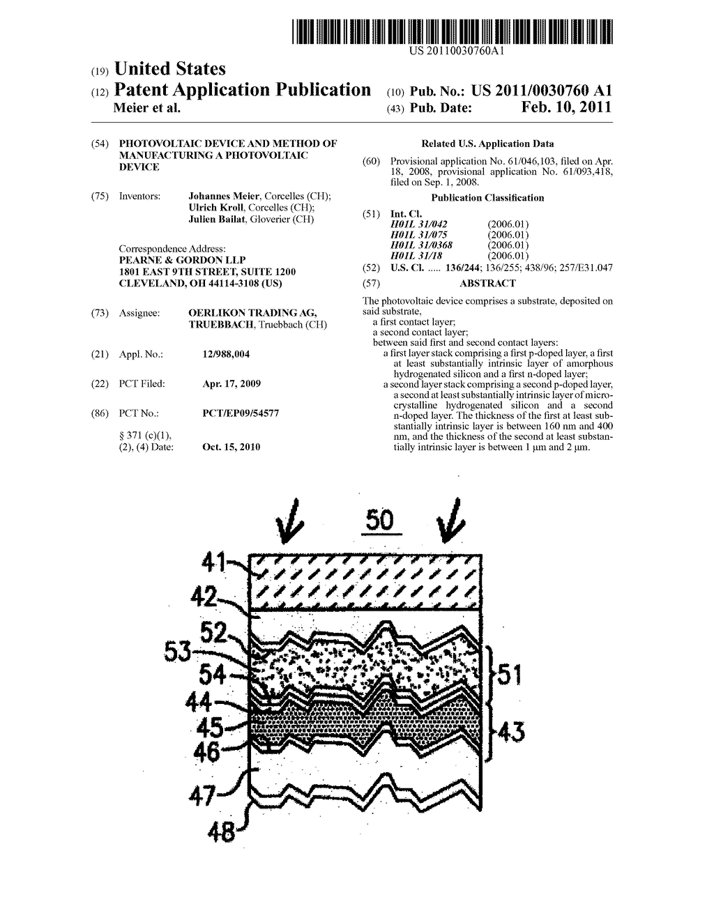 PHOTOVOLTAIC DEVICE AND METHOD OF MANUFACTURING A PHOTOVOLTAIC DEVICE - diagram, schematic, and image 01