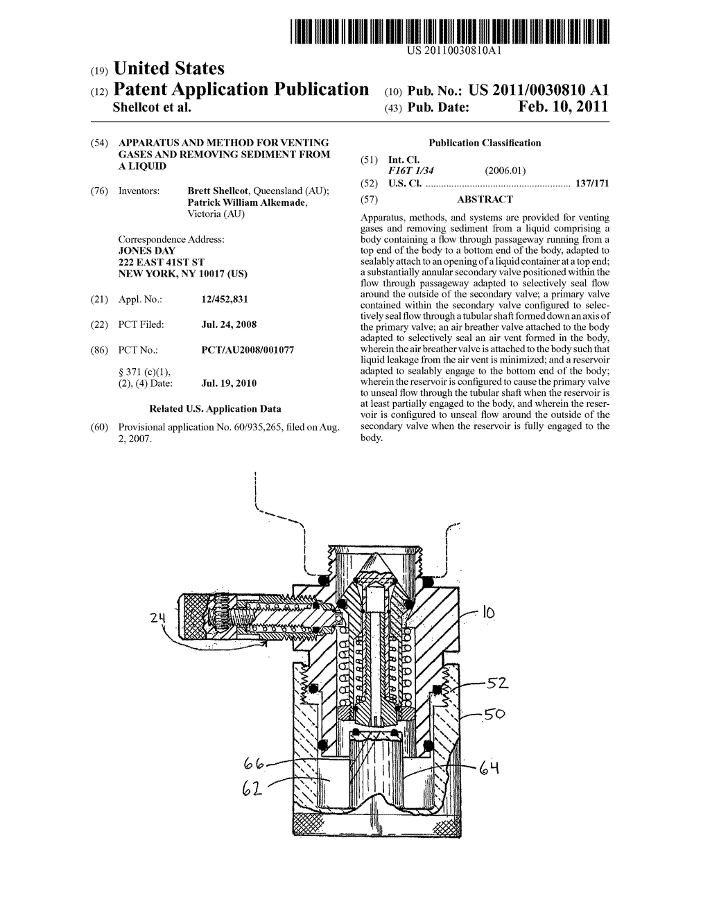 APPARATUS AND METHOD FOR VENTING GASES AND REMOVING SEDIMENT FROM A LIQUID - diagram, schematic, and image 01