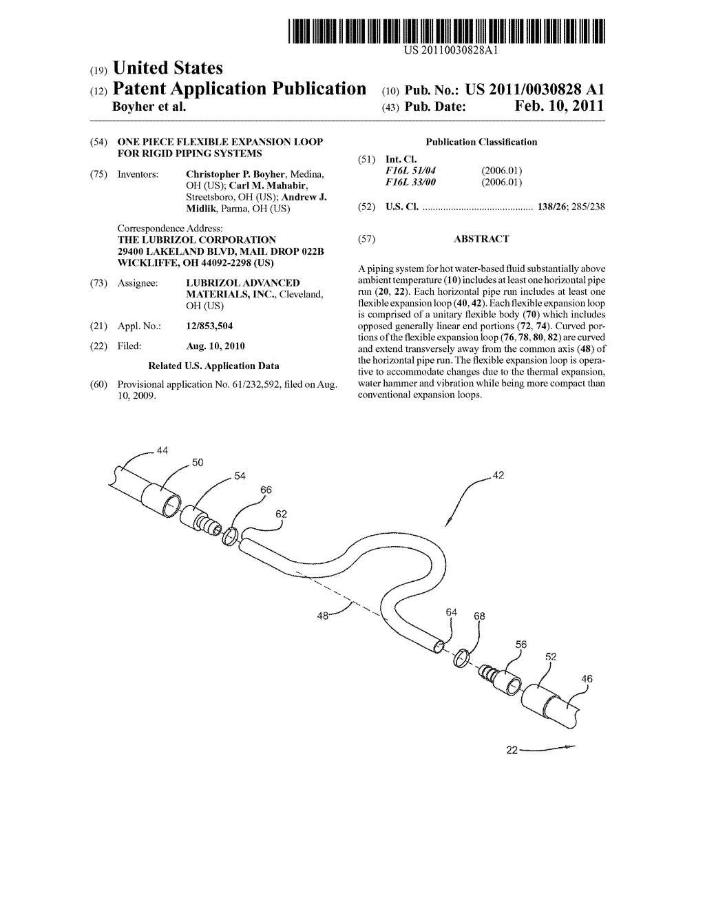 One Piece Flexible Expansion Loop For Rigid Piping Systems - diagram, schematic, and image 01