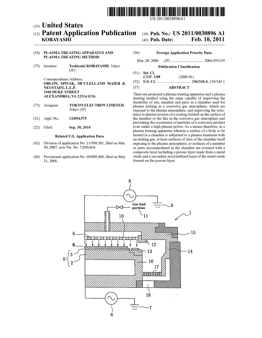 PLASMA TREATING APPARATUS AND PLASMA TREATING METHOD - diagram, schematic, and image 01