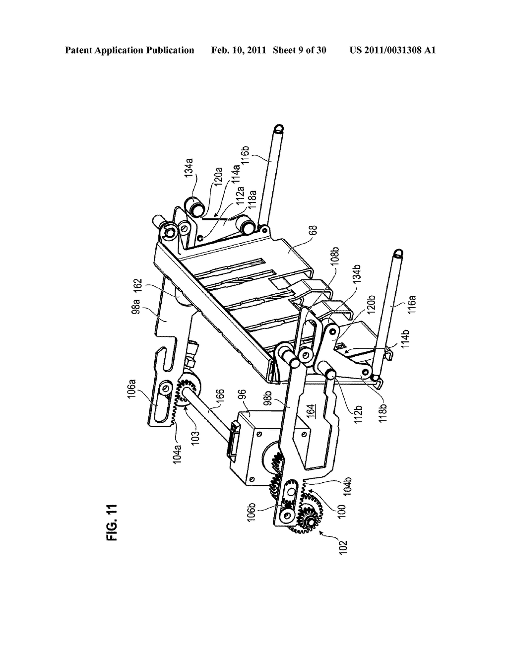 DEVICE FOR HANDLING SINGLE SHEETS, FOR INTRODUCING AND DISTRIBUTING RECTANGULAR SINGLE SHEETS, ESPECIALLY BANK NOTES, RESPECTIVELY INTO AND OUT OF A CONTAINER - diagram, schematic, and image 10