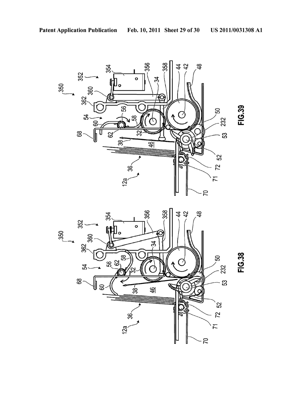 DEVICE FOR HANDLING SINGLE SHEETS, FOR INTRODUCING AND DISTRIBUTING RECTANGULAR SINGLE SHEETS, ESPECIALLY BANK NOTES, RESPECTIVELY INTO AND OUT OF A CONTAINER - diagram, schematic, and image 30